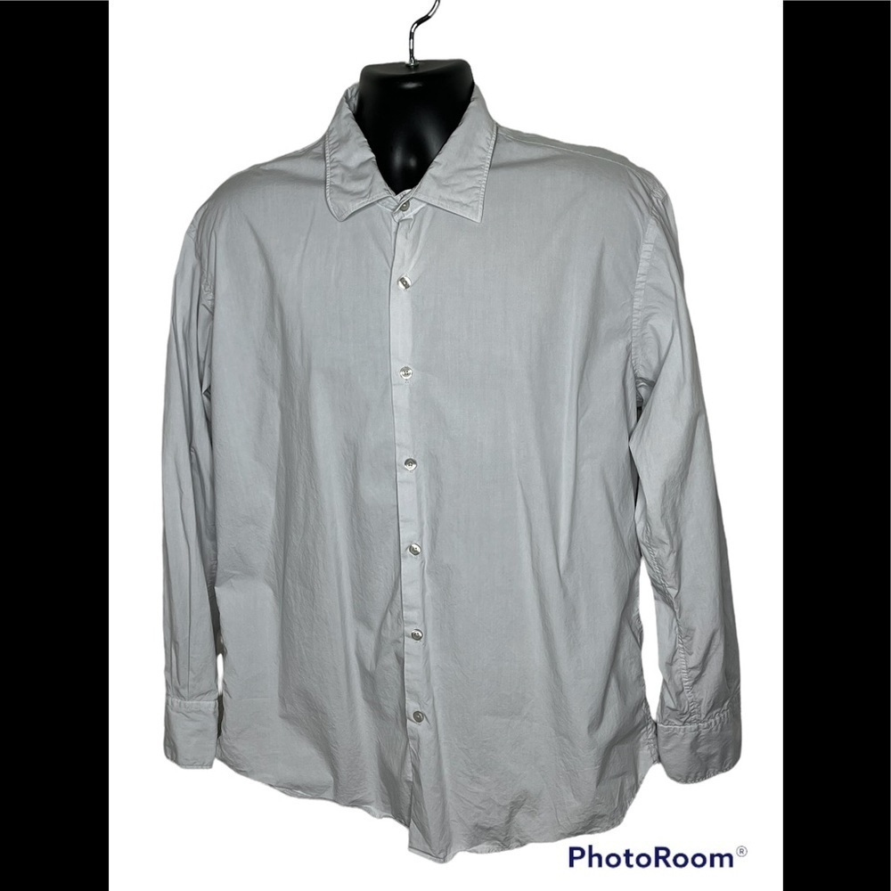Emile Lafaurie Gray Button Down Shirt Sz XXL